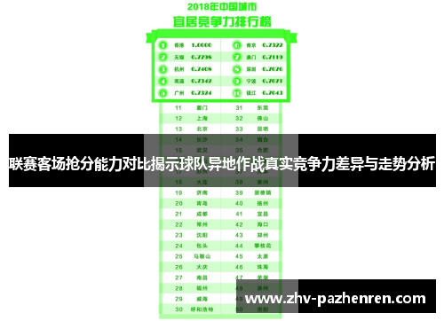 联赛客场抢分能力对比揭示球队异地作战真实竞争力差异与走势分析